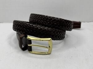 Argentina Mens Sz 42 Brown Woven Leather Dress Casual Belt Golf